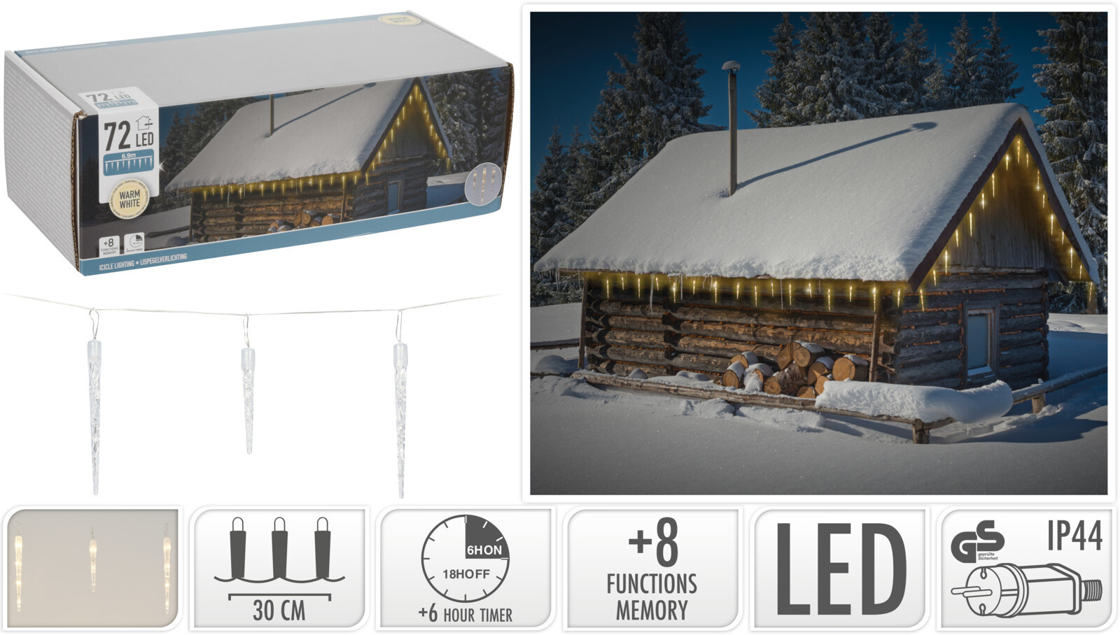 Nampook ijspegels met LED verlichting - incl. Timer - Gechikt voor binnen en buiten