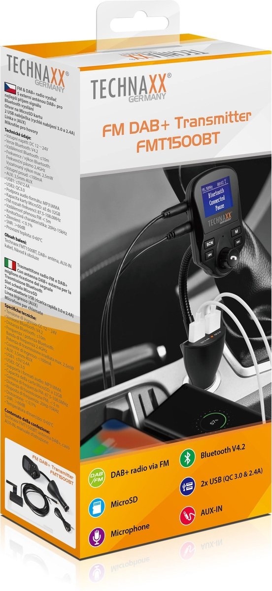 Technaxx FM DAB + Zender FM1500BT