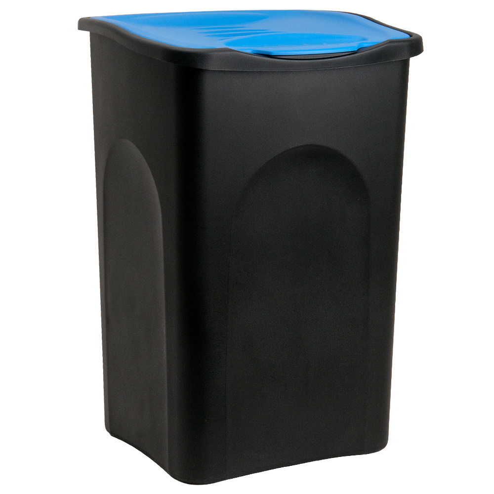 Deubois Vuilnisbak zwart/blauw plastic 50L