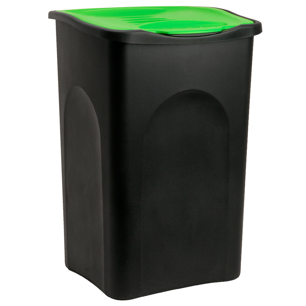 Deubois Vuilnisbak zwart/groen plastic 50L