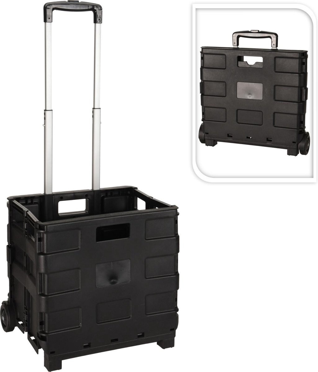 Trolley met Vouwkrat 2 STUKS - Boodschappenkrat - Inklapbaar - 30L