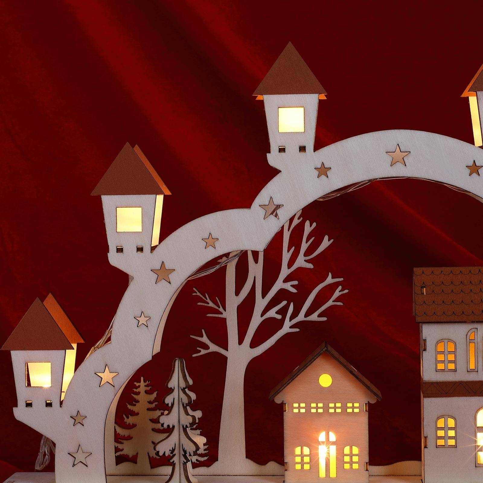 Monzana Kerstmis kersthuisje - Kerst Landschap - LED kerstverlichting - Kerstdecoratie voor binnen - Warm wit