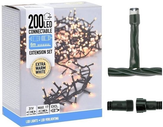 Nampook Kerstverlichting - Koppelbaar - 200 LED - 6 meter - Warm Wit