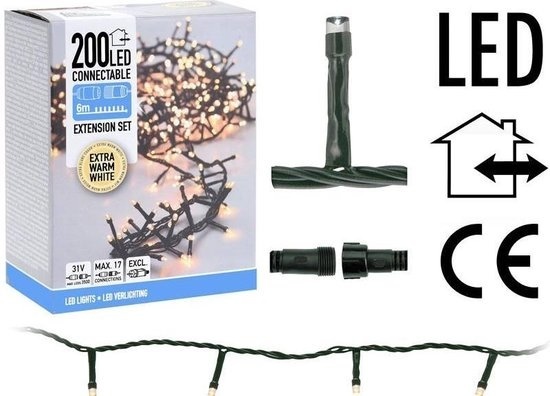 Nampook Kerstverlichting - Koppelbaar - 200 LED - 6 meter - Warm Wit
