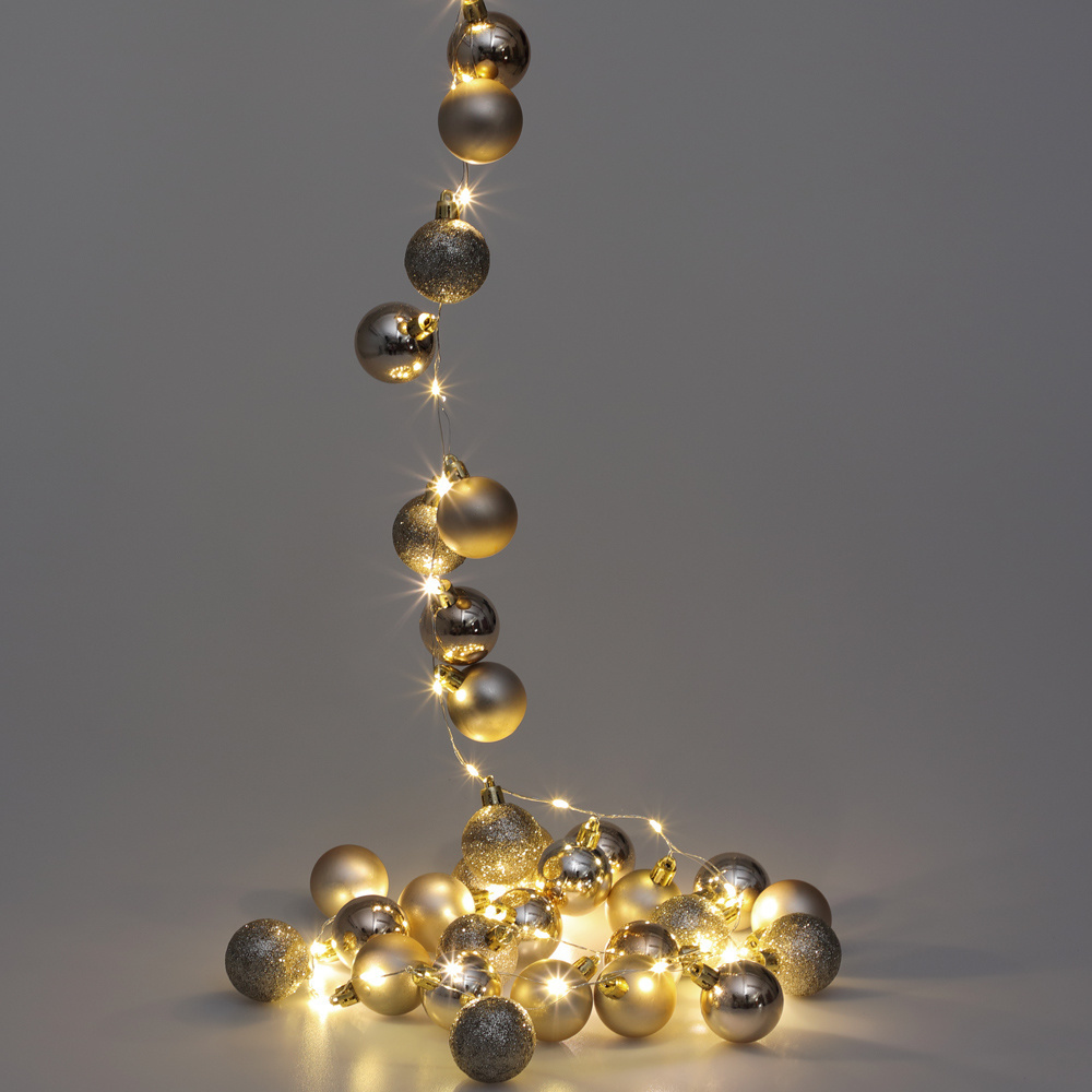 Casa Kerstverlichting kerstballen 40-LED - Champagne - 2m en Perel Smart home Wifi stekker- Android & IOS