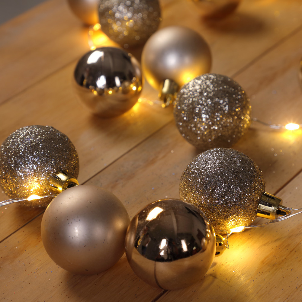 Casa Kerstverlichting kerstballen 40-LED - Champagne - 2m en Perel Smart home Wifi stekker- Android & IOS