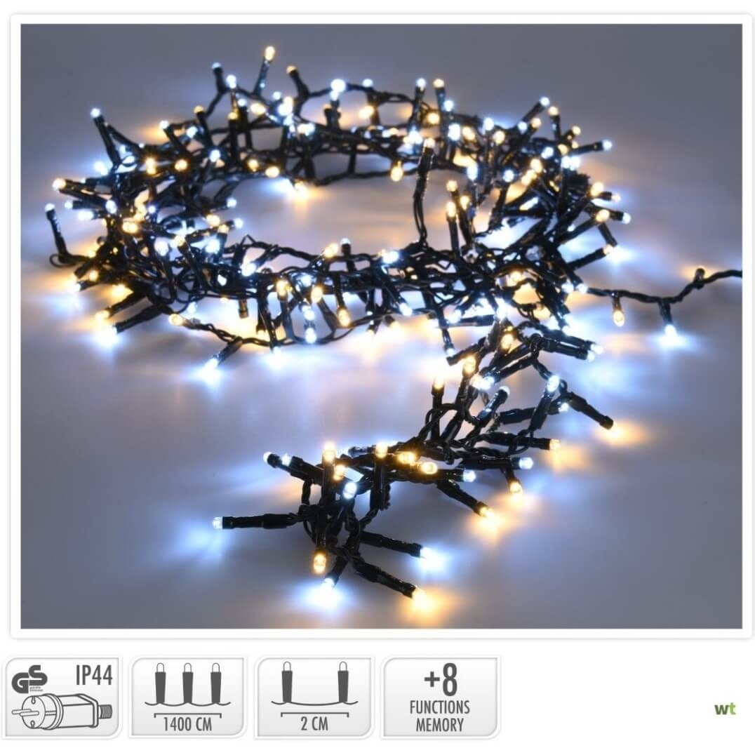 Kerstverlichting Clusterverlichting 560LED – 11 meter – Wit Licht & Warm Wit Licht - 2in1