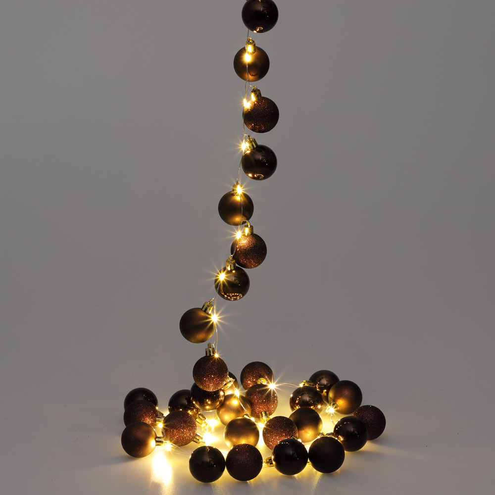 Casaria Kerstverlichting ballen 40-LED - Brons - 2m