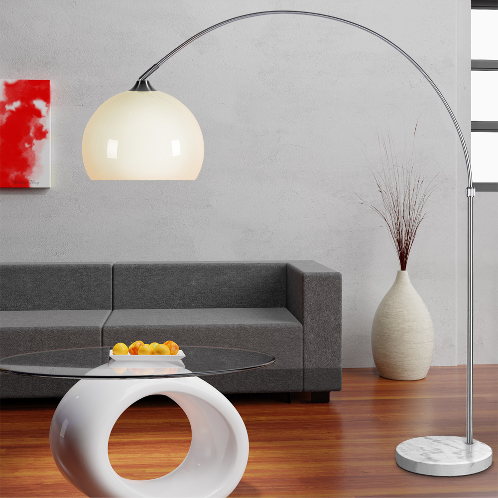 Monzana - Staande booglamp - Vloerlamp - MET Marmeren Voet - In Hoogte Verstelbaar - 220 cm