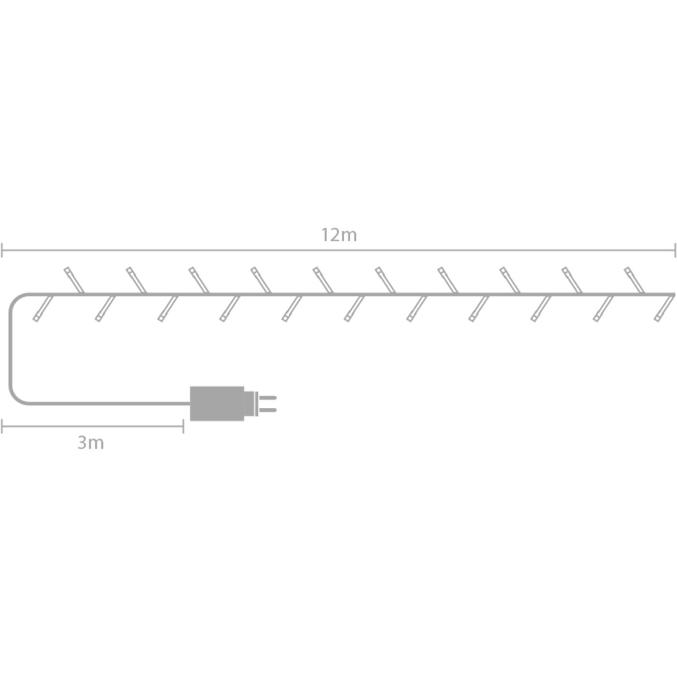 Kerstverlichting - 12m - 80 LED's - Warmwit – Binnen & Buiten