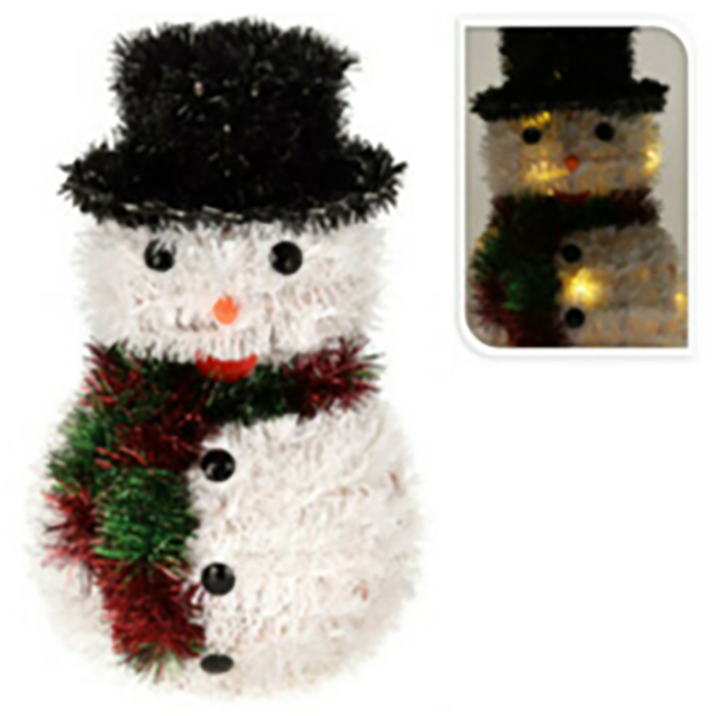 Verlichte Sneeuwpop met 32 LED - 26cm