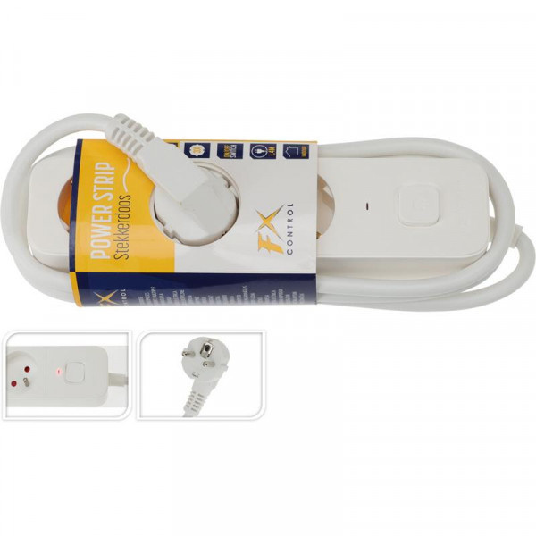 Stekkerdoos 3-voudig 140cm wit