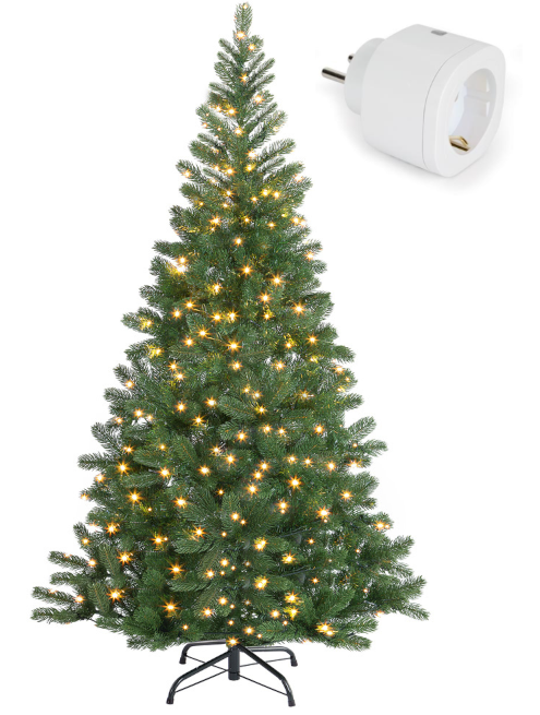 Casaria - Kunstkerstboom - MET Perel Smart Home Wifi Stekker (voor binnen) - incl. verlichting - 140cm