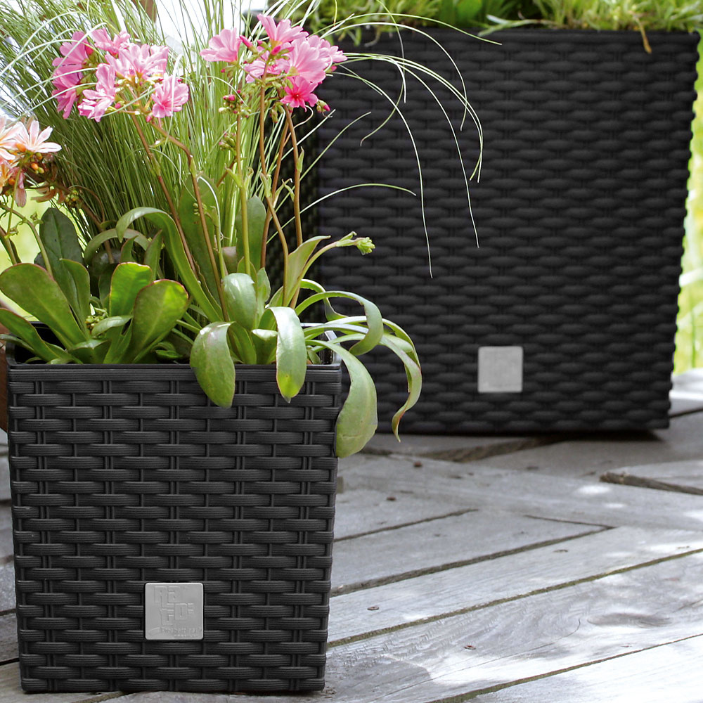 Prosperplast Bloempot Rato Laag antraciet 32x32x33cm