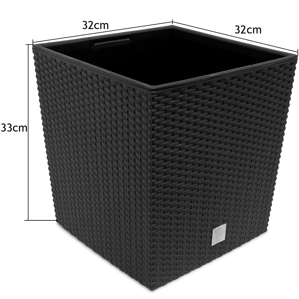 Prosperplast Bloempot Rato Laag antraciet 32x32x33cm