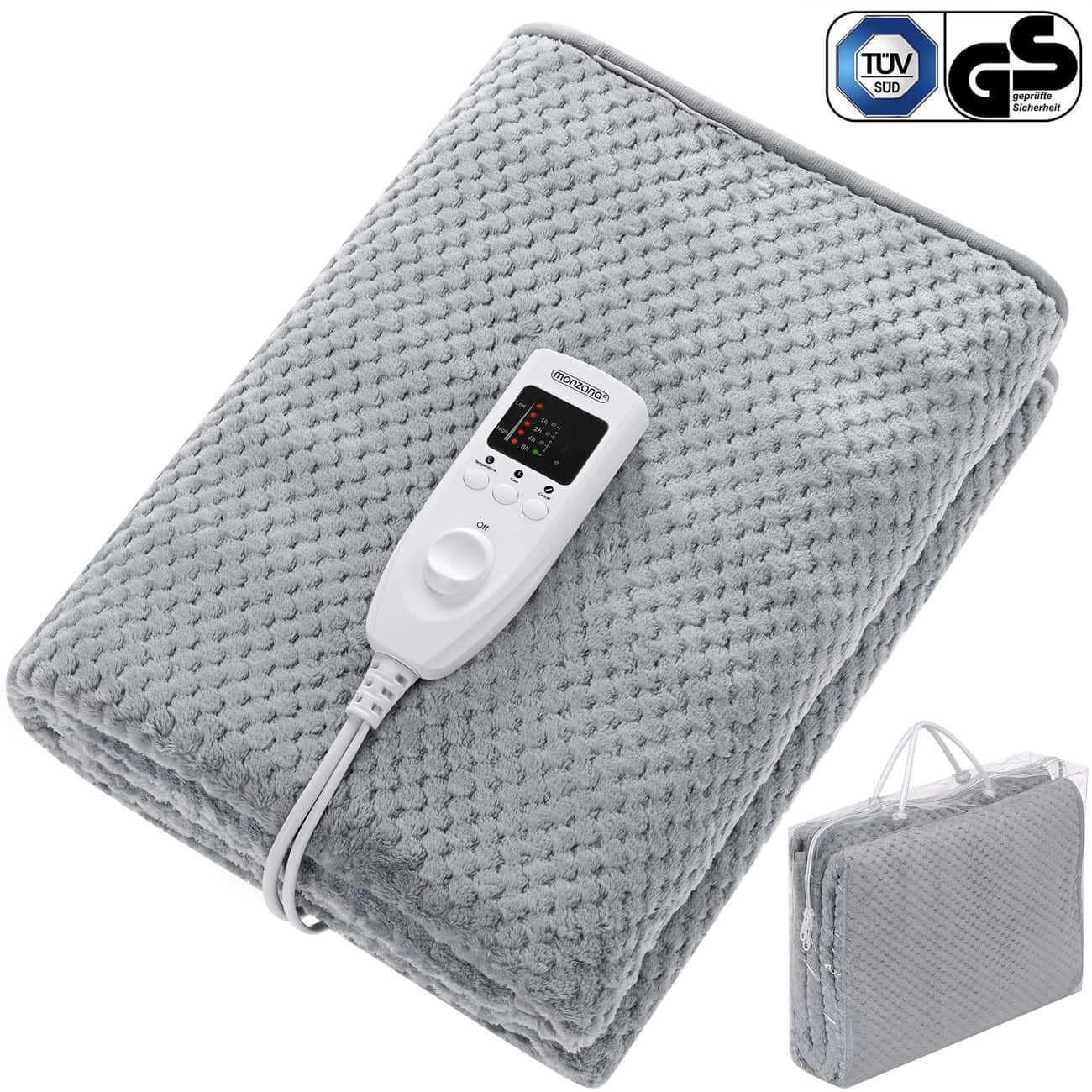 Monzana Elektrisch Onderdeken 3-laags 7 verwarmingsniveaus - 150x80cm