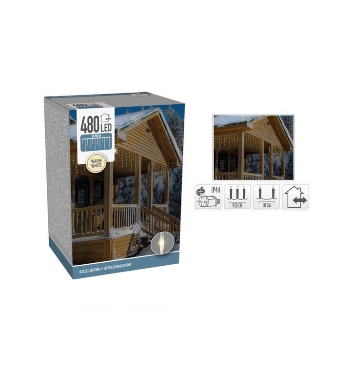IJspegel Kerstverlichting 480 LEDS - 9,5 Meter - Voor Binnen & Buiten