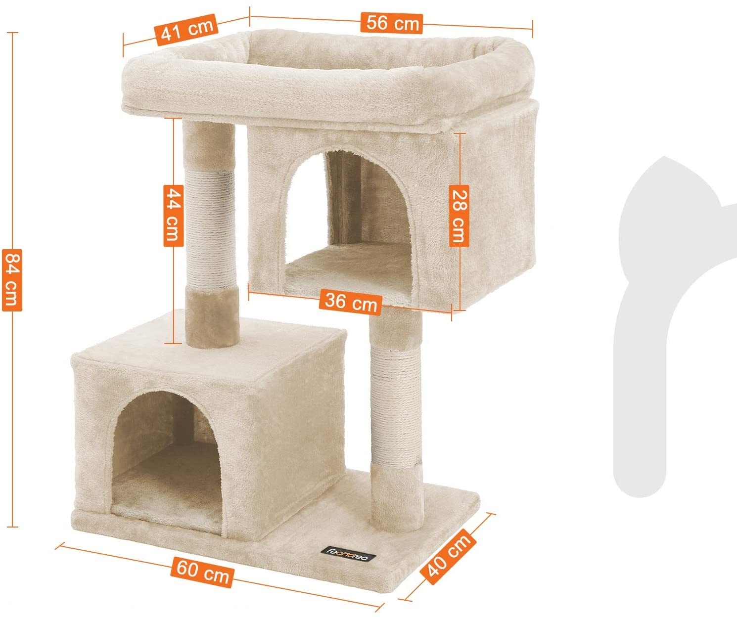 Hoout Kattenboom/ Krabpaal - 60 x 40 x 84 cm