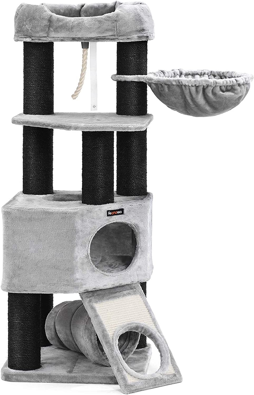 Hoout Krabpaal, Kattenboom, Sisal, 50 X 50 X 141 Cm, Lichtgrijs