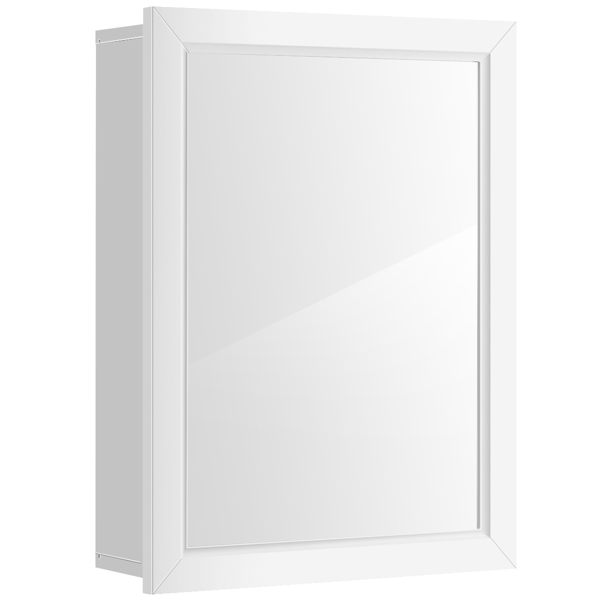 Costway - Badkamerkast - MET spiegel - Wit - 50 x 16 x 66 cm