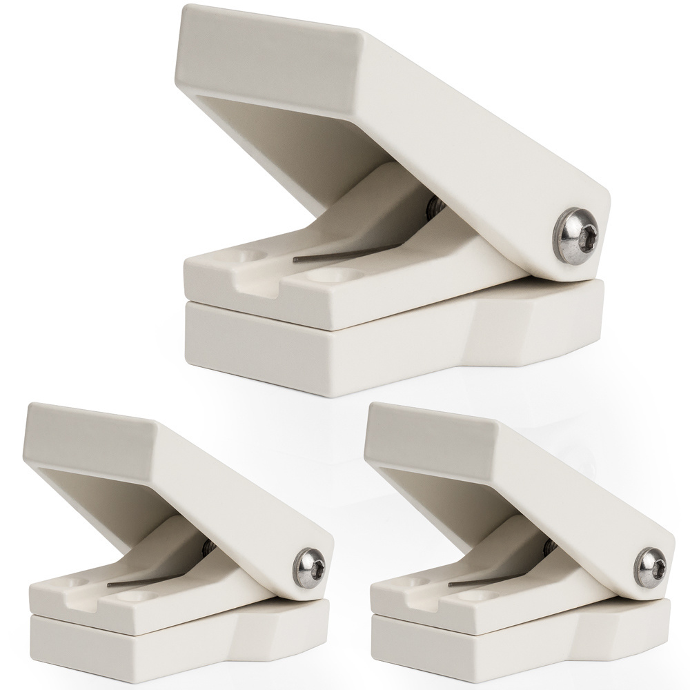 Deuba Raamslot Set van 3 Wit Aluminium Staal 10x7,5x4 cm