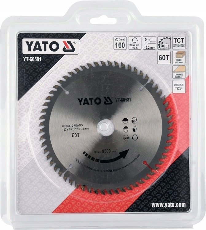 YATO Cirkelzaagblad - Ø 160mm - 60T - Binnendiameter 20 mm