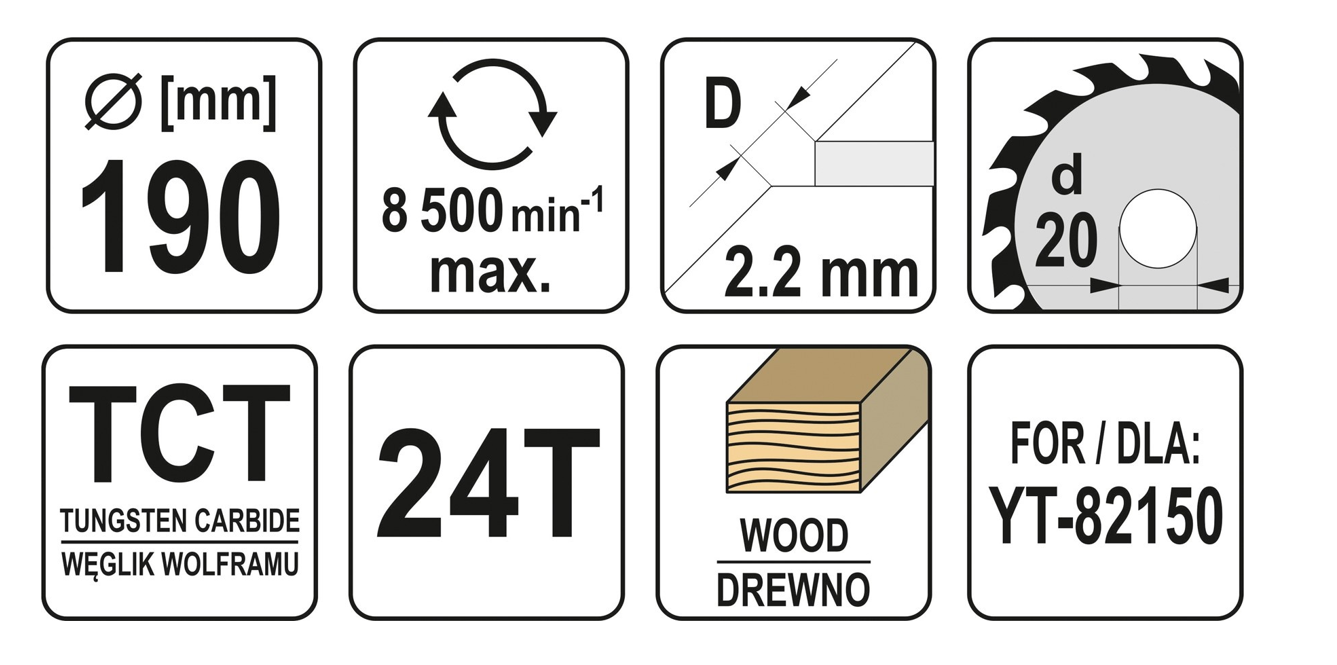 YATO Cirkelzaagblad - 24T - Ø 20mm - binnendiameter 20 mm