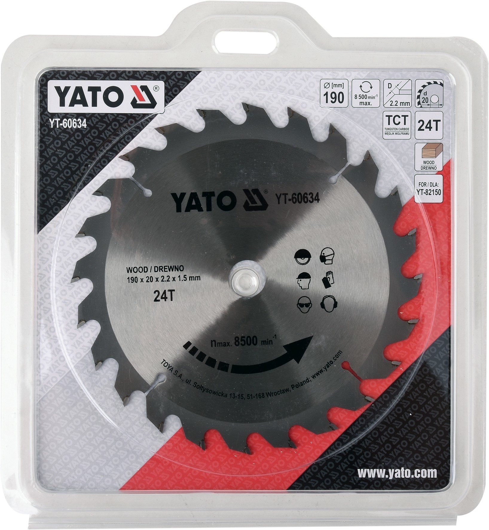 YATO Cirkelzaagblad - 24T - Ø 20mm - binnendiameter 20 mm