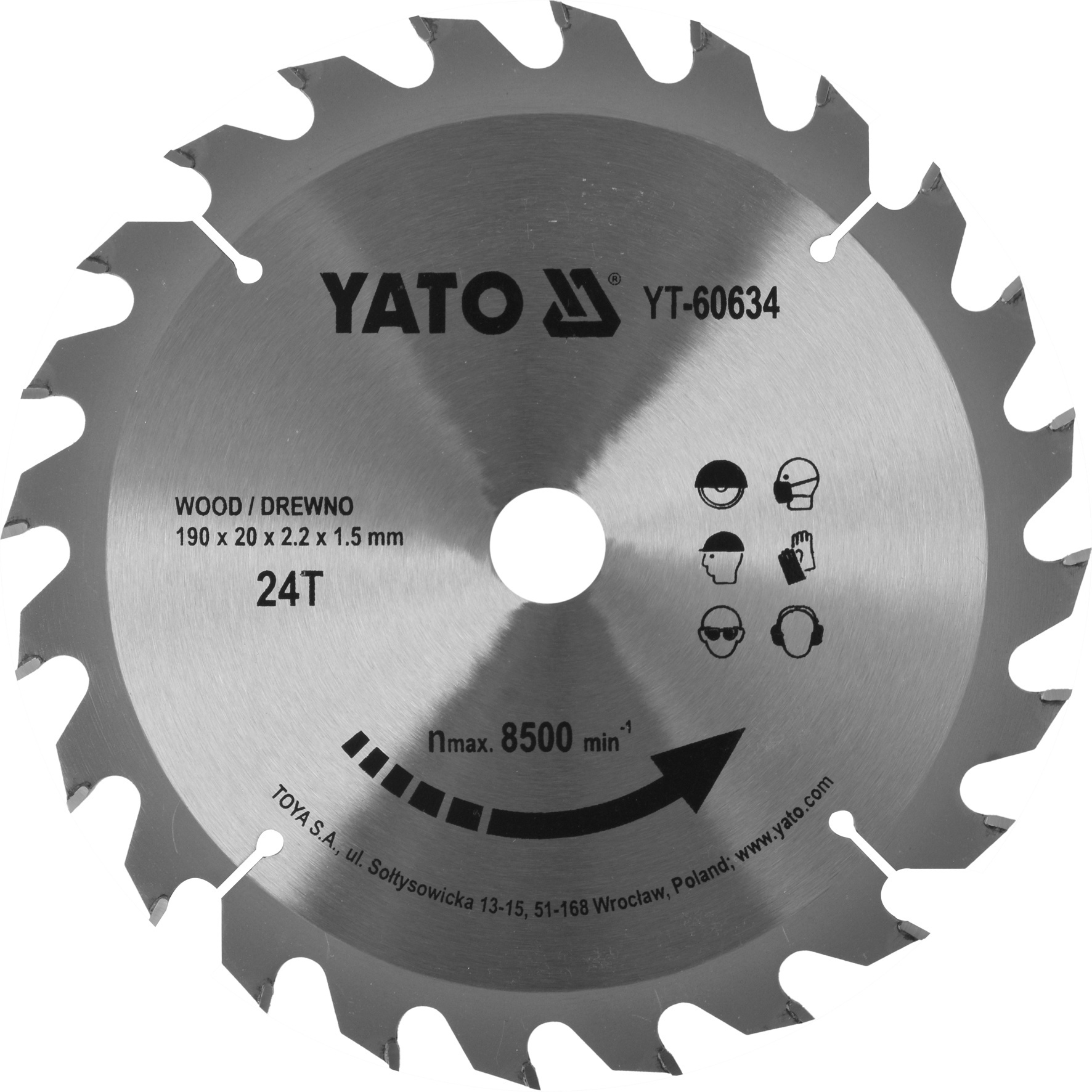 YATO Cirkelzaagblad - 24T - Ø 20mm - binnendiameter 20 mm