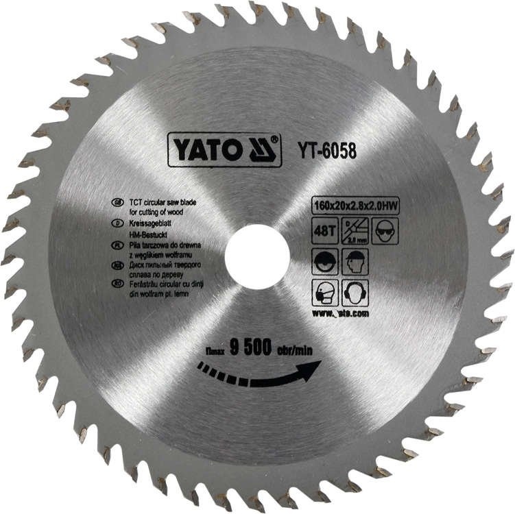 YATO Cirkelzaagblad Ø160 mm - 48 T - binnendiameter 20 mm