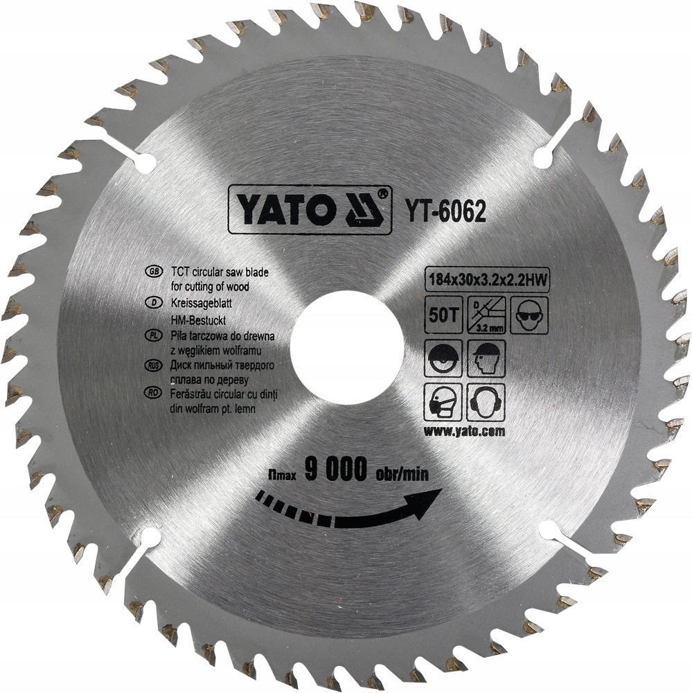 YATO Cirkelzaagblad Ø184 mm - 50 T - binnendiameter 30 mm