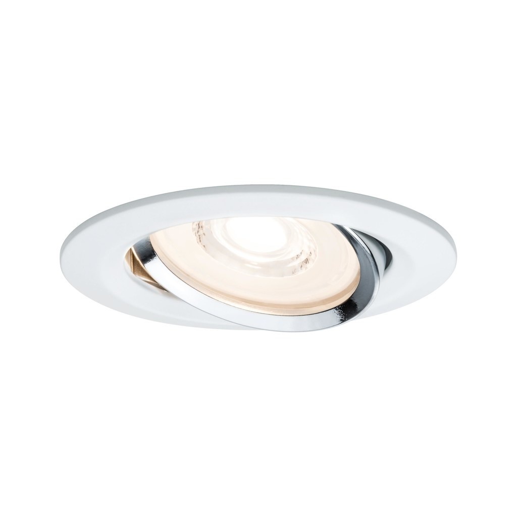 Premium EBL set reflector coin rond zwk dimbaar LED 1x6,8W 230V wit chroom/alu