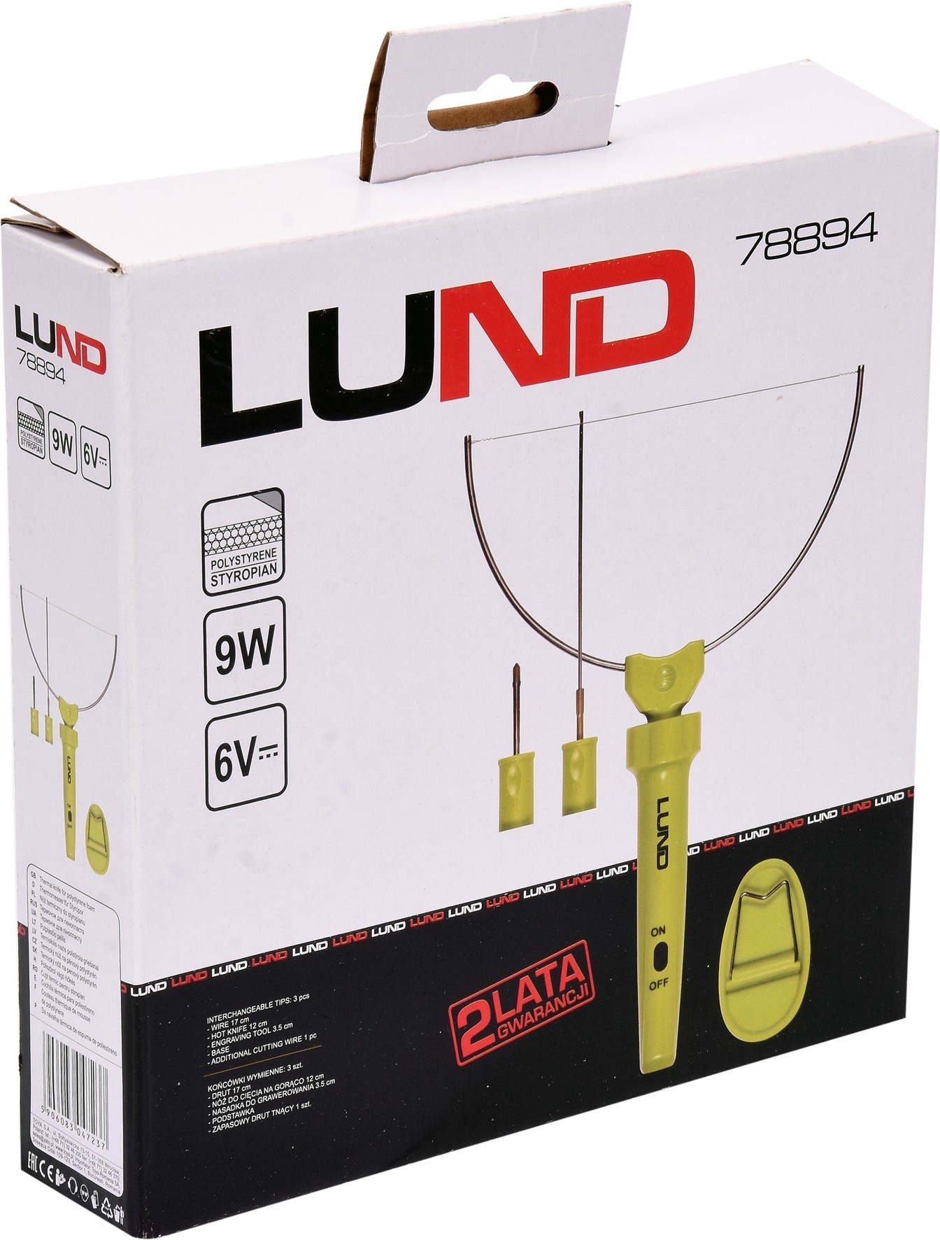 LUND Soldeerbout - Piepschuimsnijder - 9W - 6V - Draadloos met houder