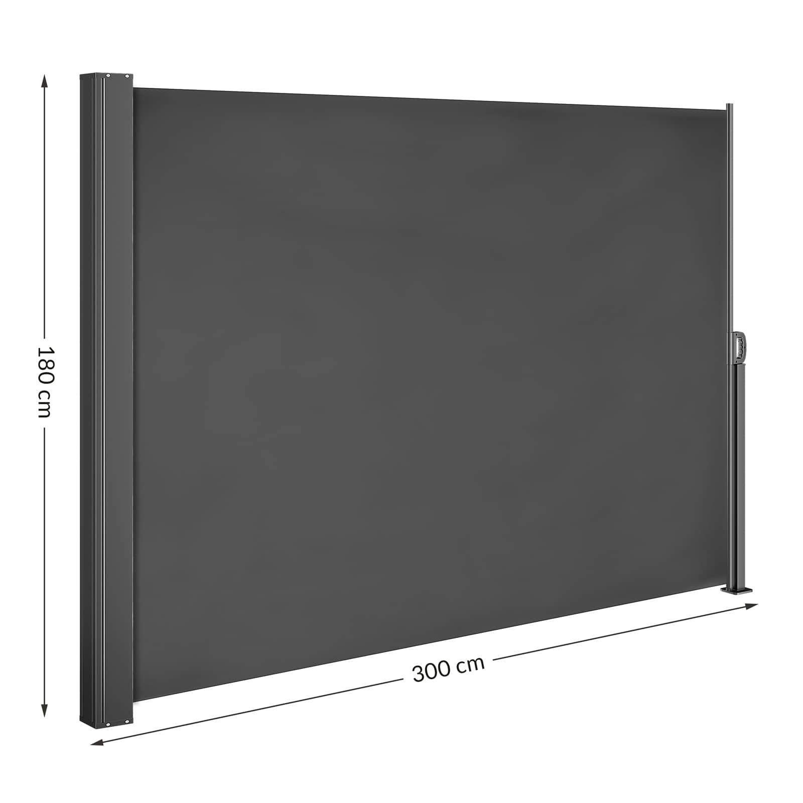 Casaria Uittrekbaar Windscherm - 180 x 300 cm - Antraciet