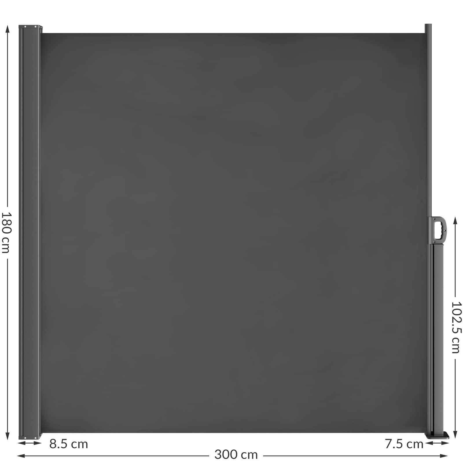Casaria Uittrekbaar Windscherm - 180 x 300 cm - Antraciet