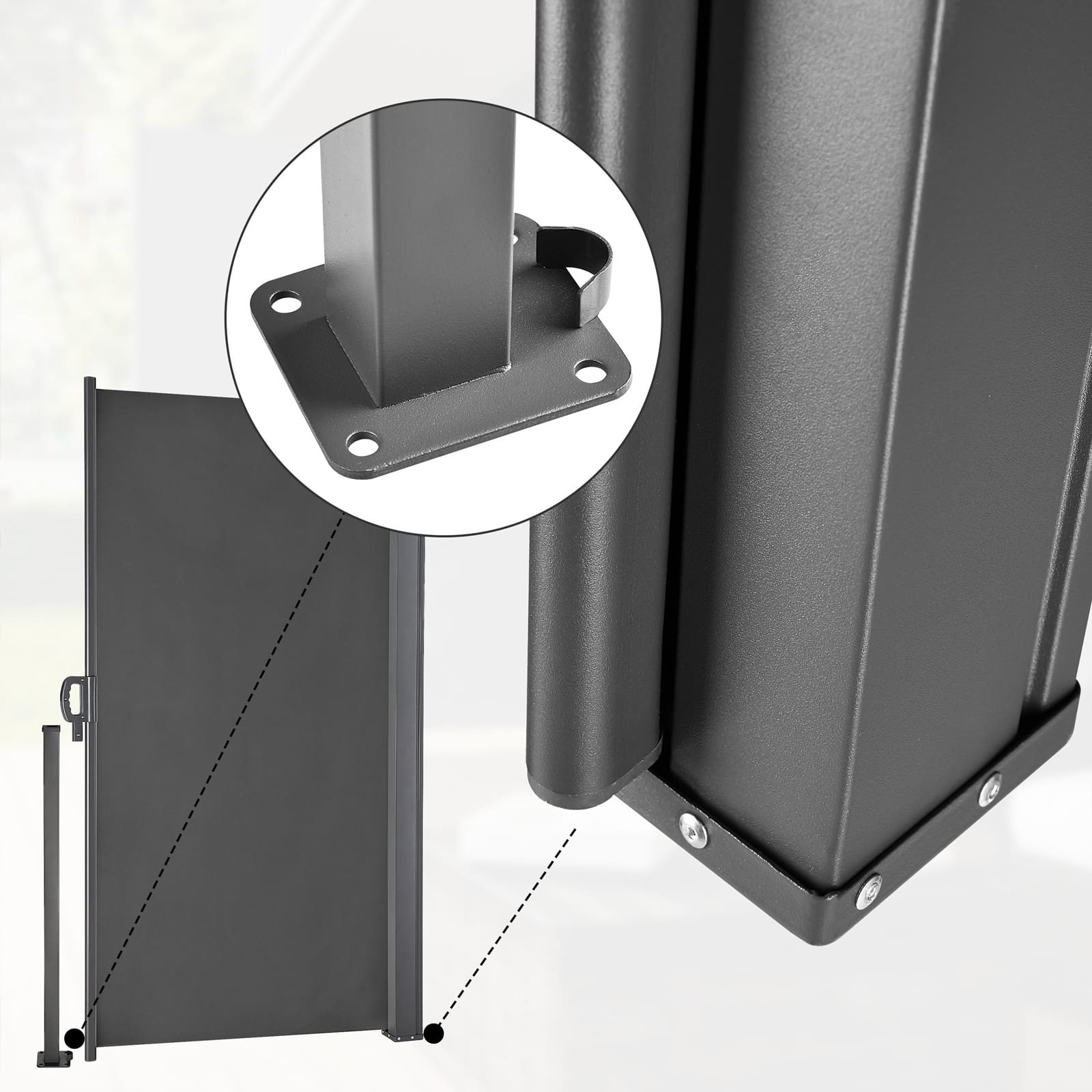 Casaria Uittrekbaar Windscherm - 180 x 300 cm - Antraciet