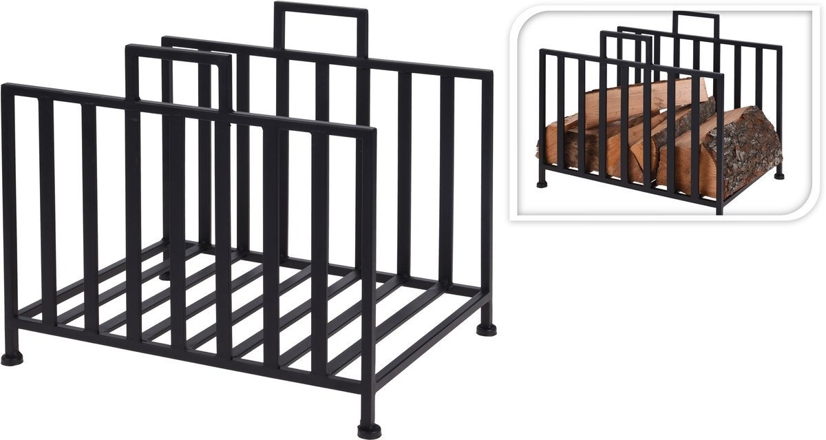 Pro Garden Brandhoutrek - 41 x 31 x 35cm - Zwart