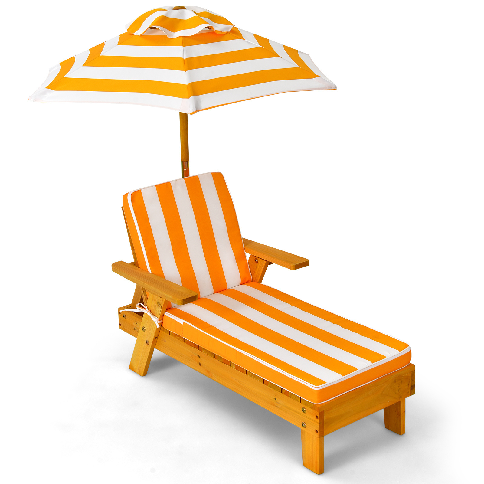 Coast Kinderligstoel met Parasol Kinderligstoel Hout 106 x 49 x 106 cm Geel + Wit