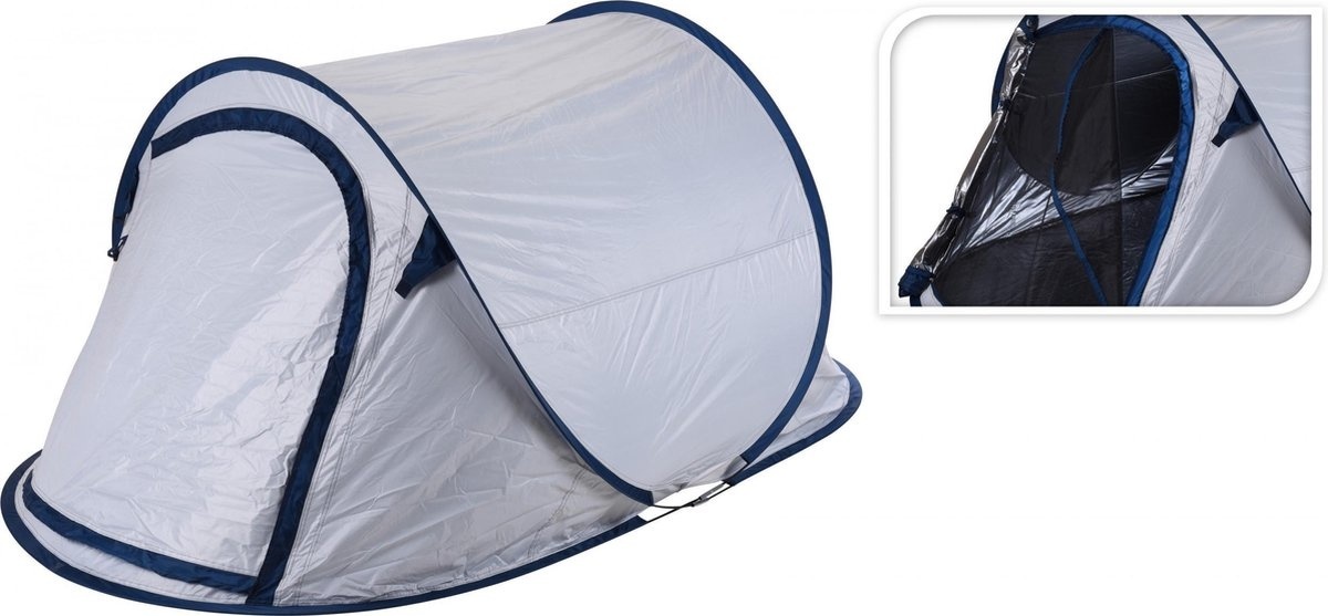 Redcliffs 2 Persoons Pop Up Tent Uv Beschermd - Wit/ Blauw - 2 Persoons