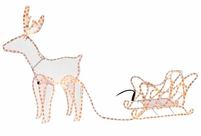Kerstrendier met Slee - Kerstverlichting - 60 x 28 x 77 cm