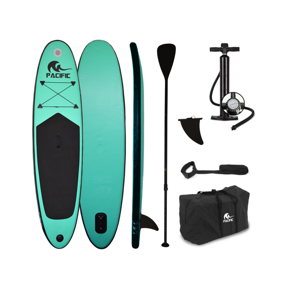 Pacific Special Edition Sup Board met GRATIS Waterproof Telefoonhoesje - Extra Stevig - 285 cm - Groen - Tot 100 kg