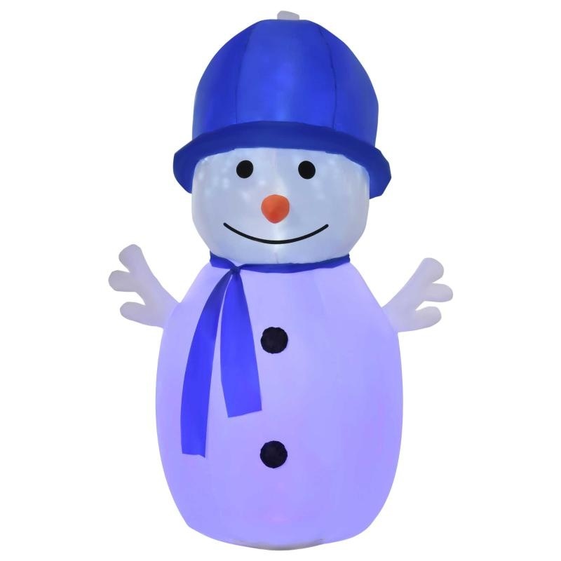 Opblaasbare sneeuwpop met LED-draailichtjes 120 x x 80 x 180 cm