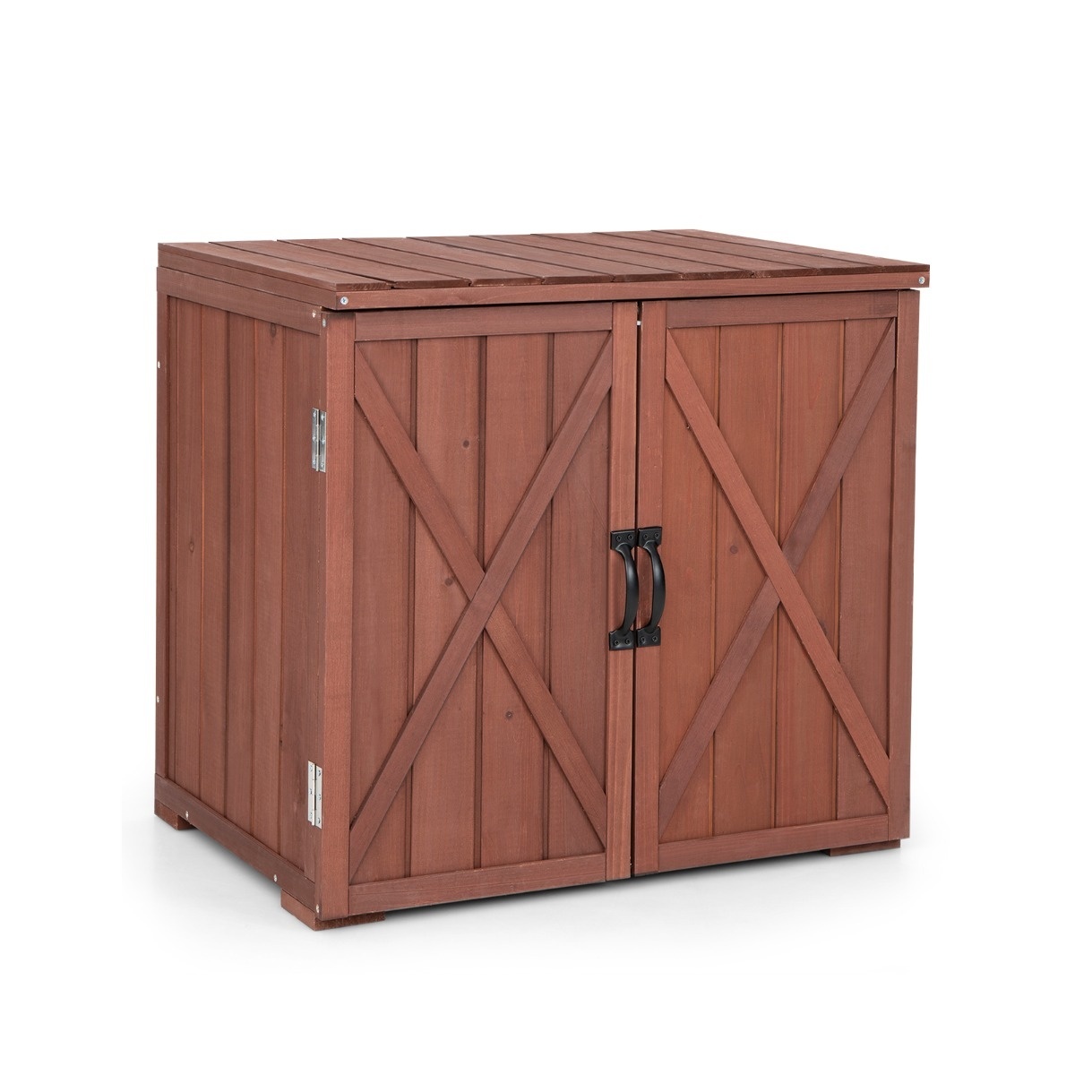 Coast Tuinbox - Opbergbox voor Tuin - Incl Dubbele Deuren - Bruin - 77 x 56 x 72 cm