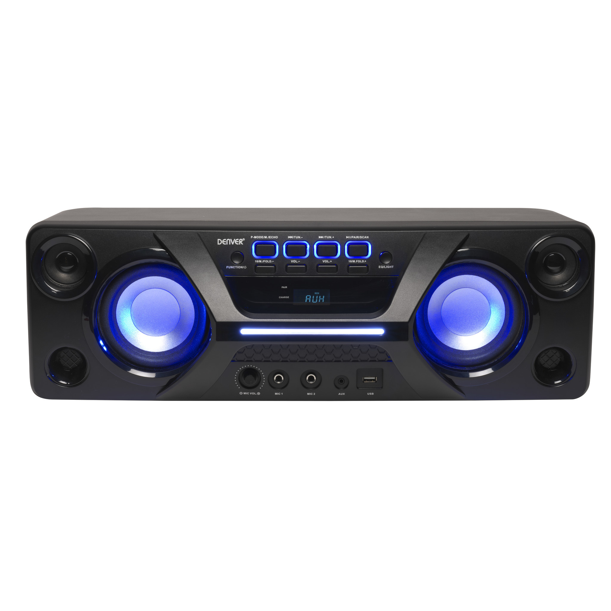 Denver BTB-410 - Draagbare Bluetooth speaker met discolichten - Zwart