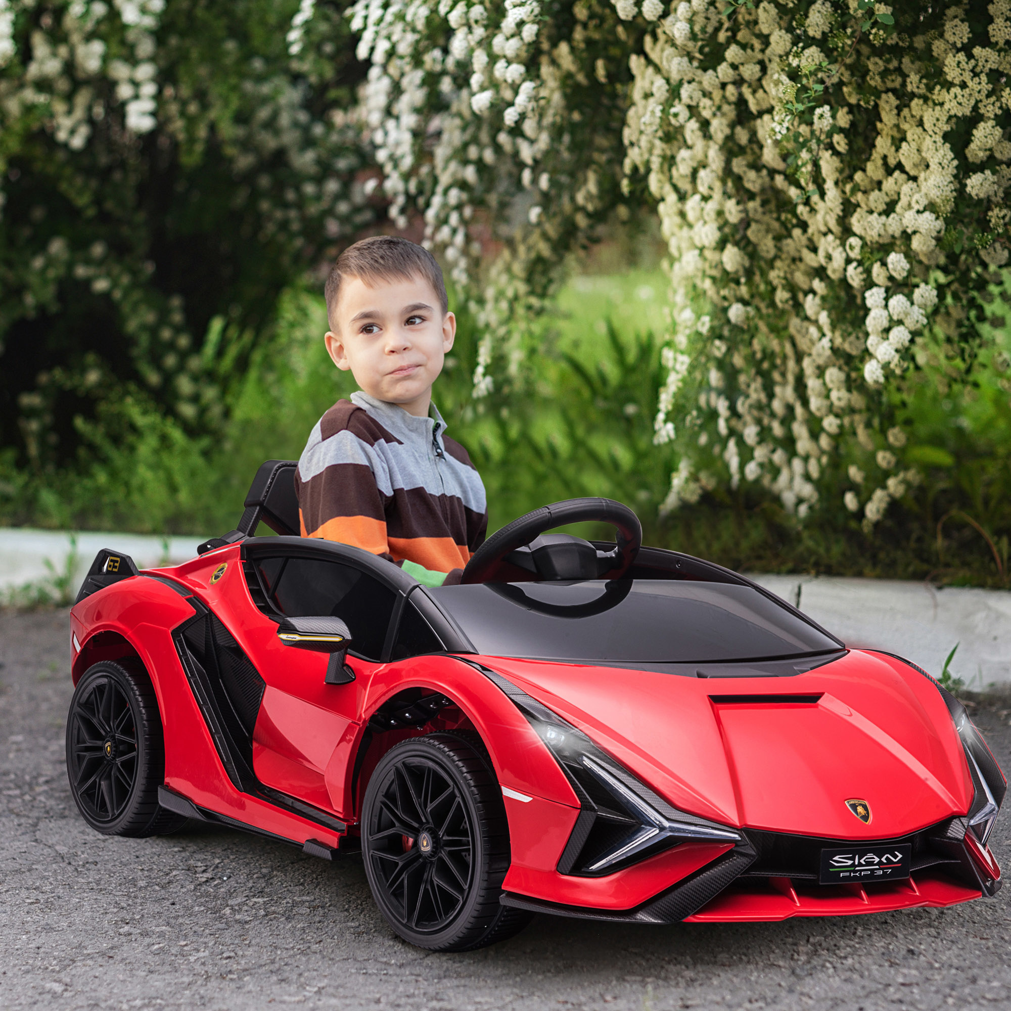 Afbeelding van HOMdotCOM Lamborghini kindervoertuig SUV auto speelgoed met afstandsbediening muziek