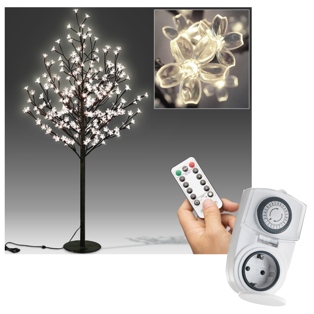 Monzana Kersenbloesemboom + Afstandsbediening + Tijdsklok - 180cm met 200LED's voor binnen en buiten