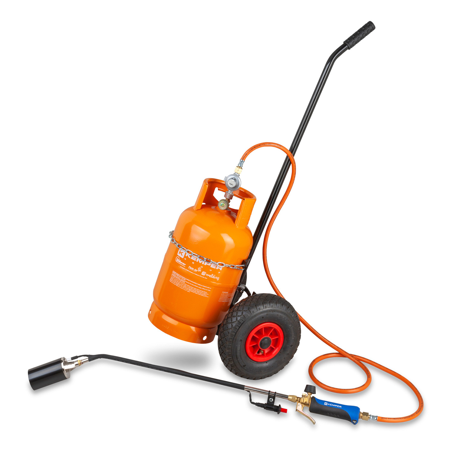 Kemper Complete set - Gasbrander met Trolley en drukregelaar