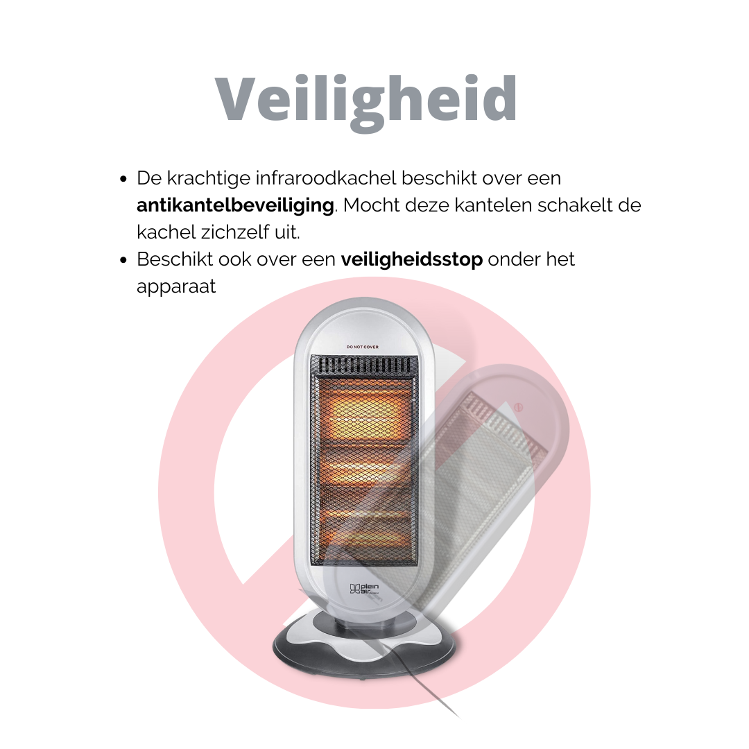 Plein Air Infraroodkachel Heater ALN-1200 - 3 Warmtestanden - 1200W - Draaifunctie
