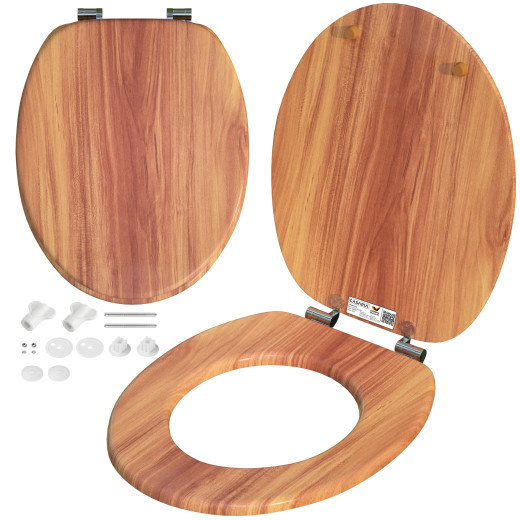 Casaria MDF toiletbril hout met Softclosing mechanisme