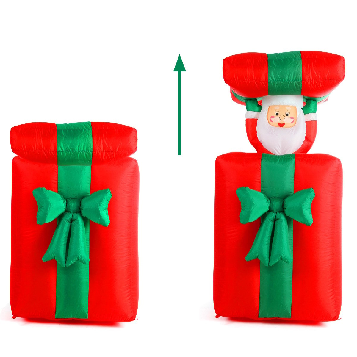 Monzana - Opblaasbare Kerstman in een Cadeau Doos - Kerstfiguur - Kerstdecoratie